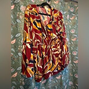 Colorful Abstract Print Top